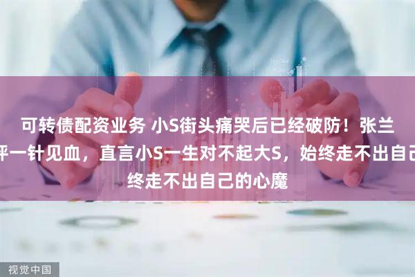 可转债配资业务 小S街头痛哭后已经破防！张兰律师点评一针见血，直言小S一生对不起大S，始终走不出自己的心魔